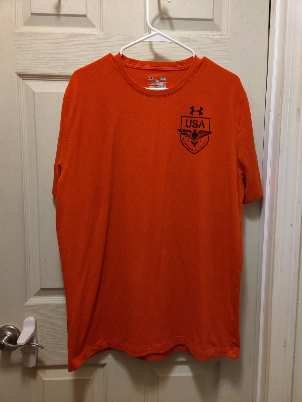 Under Armour Red USA Short Sleeve Tee with Chest Logo